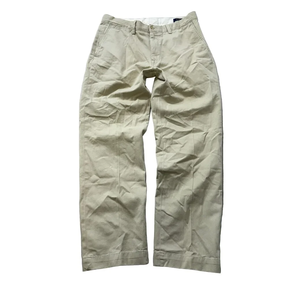 Polo Ralph Lauren Men's Khaki Chino Pants Straight Leg Pockets Classic Size W32